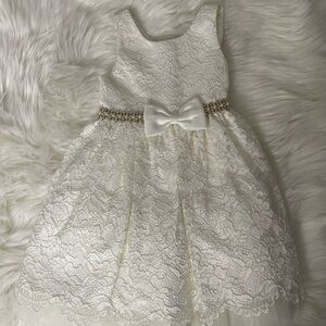American Princess White Lace Dress with Bow